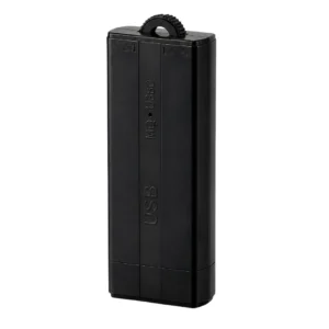 MEMOQ MQ-U350 USB digital sound recorder with a keychain loop and up to 25 day standby battery life